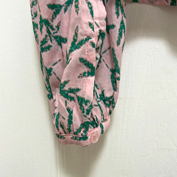 NWT The Shirt by Rochelle Behrens Pink and Green Print Logan Shirt - Picture 8 of 11